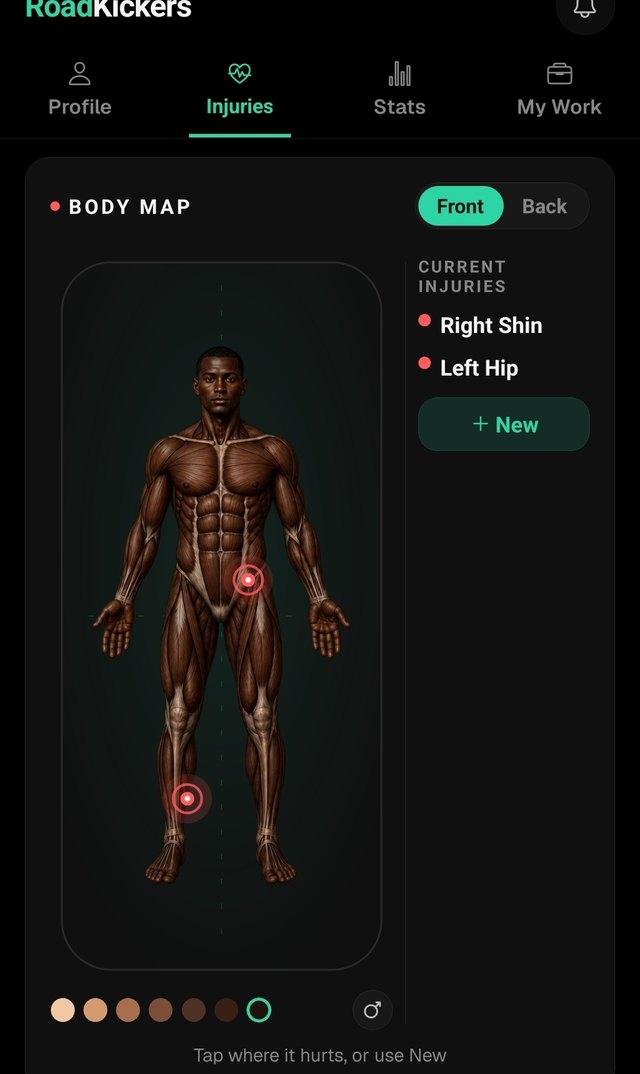 Interactive injury body scan