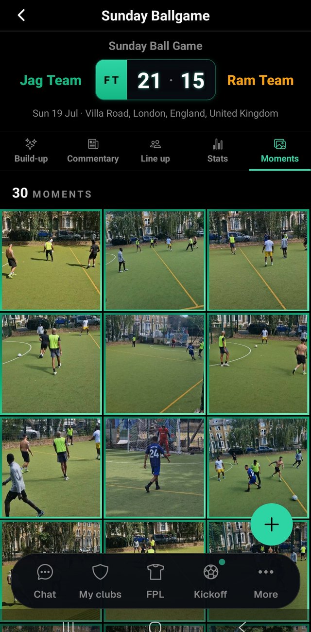 Match moments photo gallery